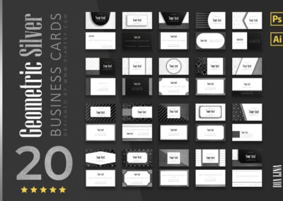 Business Card Design | Geometric – Silver Bundle